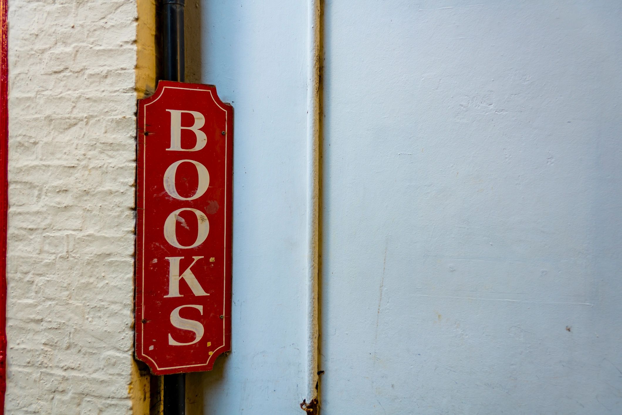 Books sign on an antique bookstore