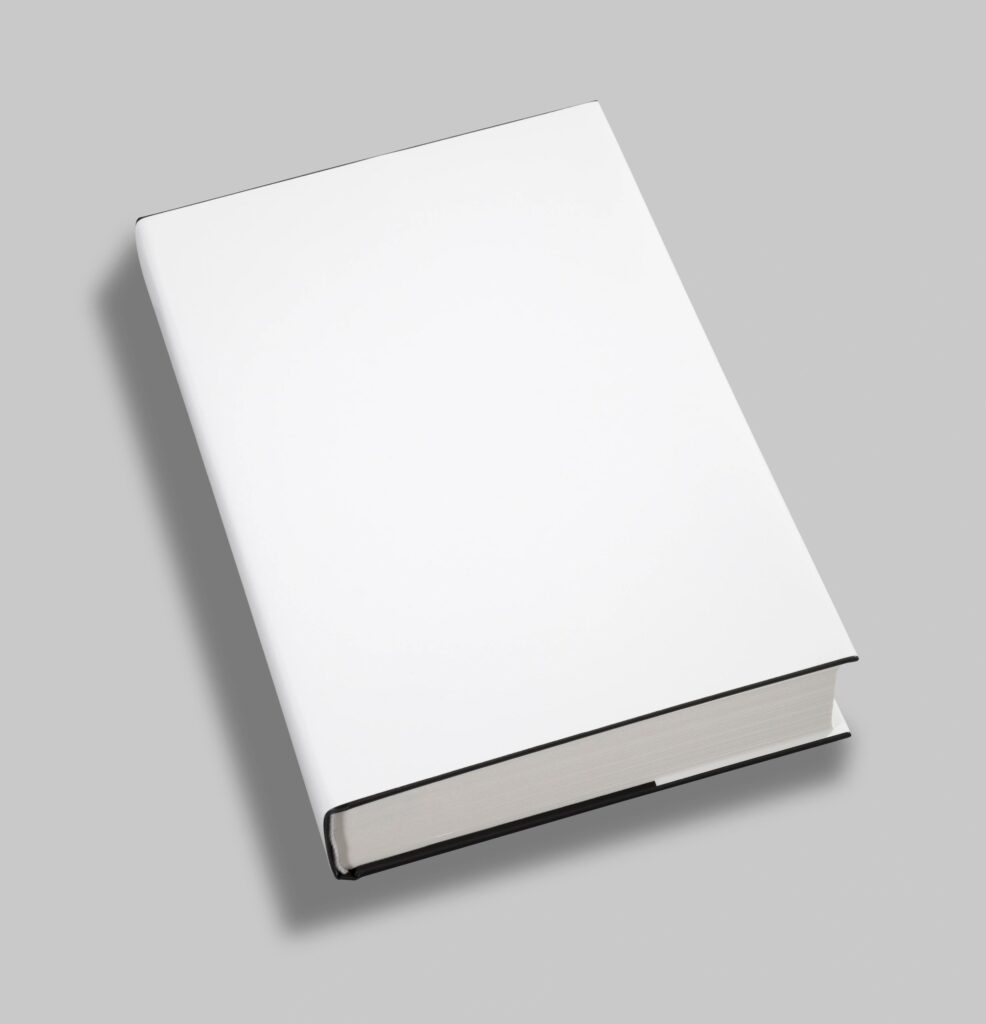 Hardcover book cover mockup for “Practical Publishing” — clean typography on neutral background