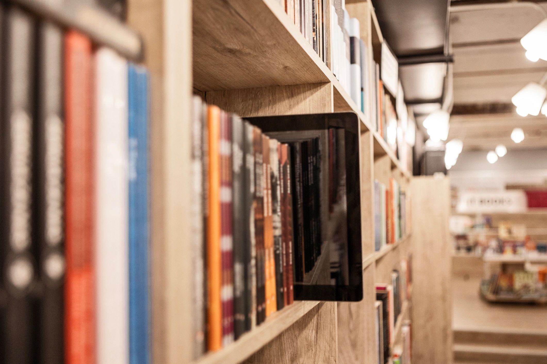 Tablet among books