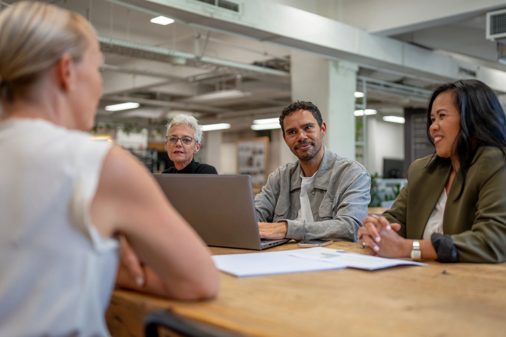 Team lead presenting in a meeting