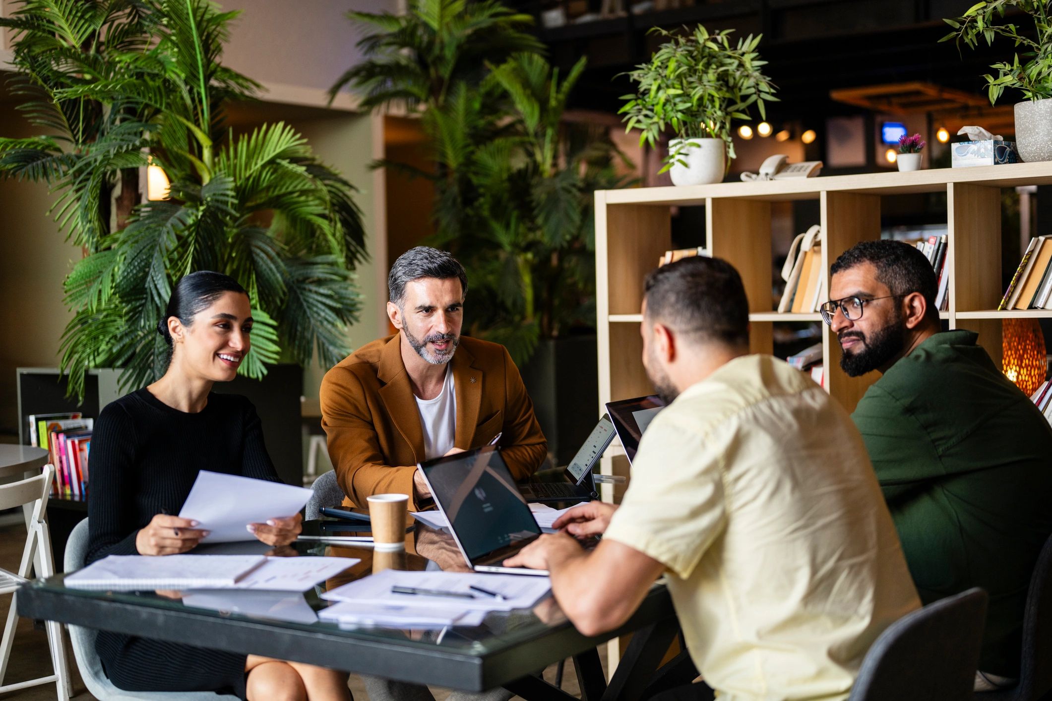 Colleagues collaborating at a table